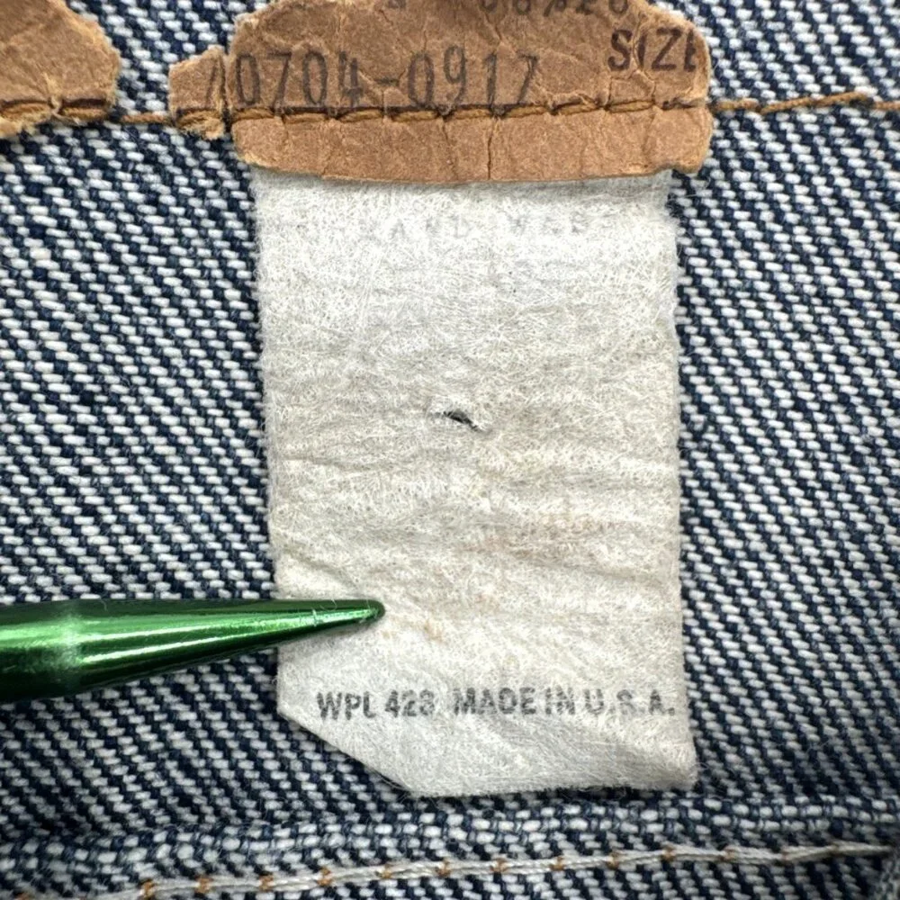 Vintage 70s Levi's Orange Tab Denim Jacket Mens CROP Small Trucker USA Indigo - Picture 3 of 16